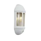 Ansell LED Wandlamp Latina Halve Lantaarn Wit - Geschikt voor E27 Tot Wel 42W | IP65 - Bewegings- en Lichtsensor